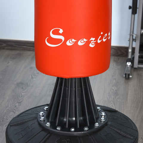 Rootz Standing Punching Bag - Black, Red - Pu, Pe, Hdpe - 34.64cm x 18.89cm x 80.7cm