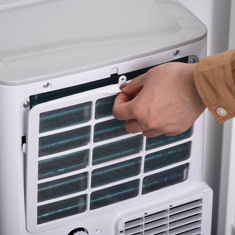 Rootz 4 Modes Mobile Air Conditioner with Remote Control 24h Timer - White, Gray - Abs Plastic, Copper, Aluminum - 12.91 cm x 12 cm x 26.69 cm