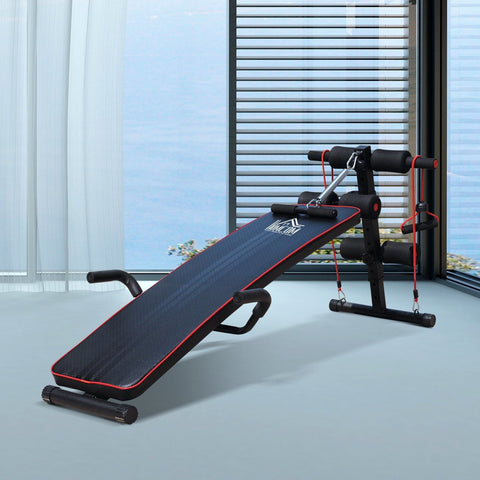 Rootz Sit-Up-Bank – Schwarz, Rot – Stahl, Eva – 21,85 cm x 54,13 cm x cm