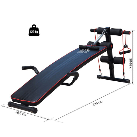 Rootz Sit-Up-Bank – Schwarz, Rot – Stahl, Eva – 21,85 cm x 54,13 cm x cm