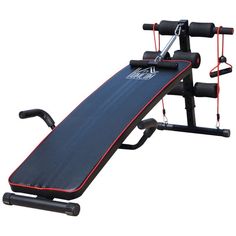 Rootz Sit-Up-Bank – Schwarz, Rot – Stahl, Eva – 21,85 cm x 54,13 cm x cm