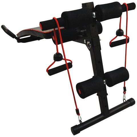 Rootz Sit-Up-Bank – Schwarz, Rot – Stahl, Eva – 21,85 cm x 54,13 cm x cm