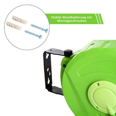 Rootz Hose Reel Automatic - Groen - Kunststof, Pvc - 13,98 cm x 4,53 cm x 10,83 cm