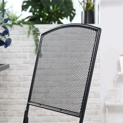 Rootz Bistro Set - Garden Seating - Garden Group Seating - Group Seating - 1 Foldable Table + 2 Foldable Chairs - Metal - Grey