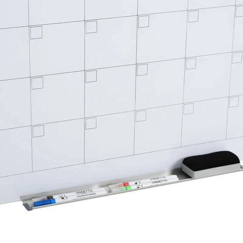 Rootz Whiteboard - Whiteboard Calendar - Organizing Holiday Plans And Monthly Planning - 1 Pen Holder - 4 Markers & Eraser - 90 x 60 cm