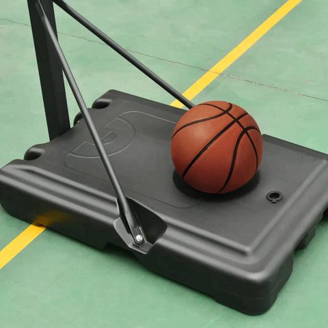 Rootz Mobile Basketball Stand - Basketball Stand - Height-adjustable - Steel/plastic - Black - 90 x 165 x 302-352 cm