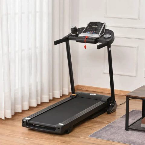 Rootz Treadmill - Electric Treadmill - Foldable Treadmill - LED Display - Drink Holder - Mobile Phone Holder - Home - Gym - Black/Grey - 142 x 66 x 127 cm