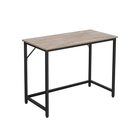 Rootz Bureau - Bureau Met Metalen Frame - Bureau - Computerbureau - Schrijftafel - Thuiskantoormeubilair - Werkstation - Studiebureau - Directiebureau - Verstelbaar Bureau - Gaming Bureau - Greige-Zwart - 100 x 50 x 75 cm (L x B x H)