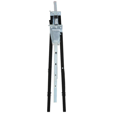 Rootz Sawhorse Work Trestle - Height Adjustable - Load Capacity 200kg - Foldable - Metal - Black - L68 x W56 x H80-130 cm