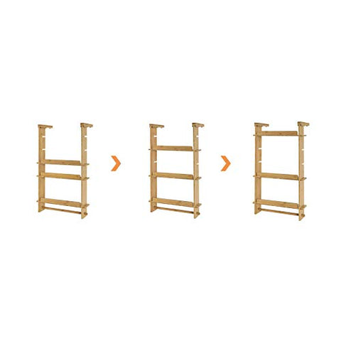 Rootz Refrigerator Hanging Shelf - 3 Tiers Bamboo Kitchen Shelf Spice Rack Kitchen Cabinet