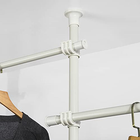 Rootz Telescopische Garderobe-organizer-Ophangrail-Kledingrek-Opbergrekken