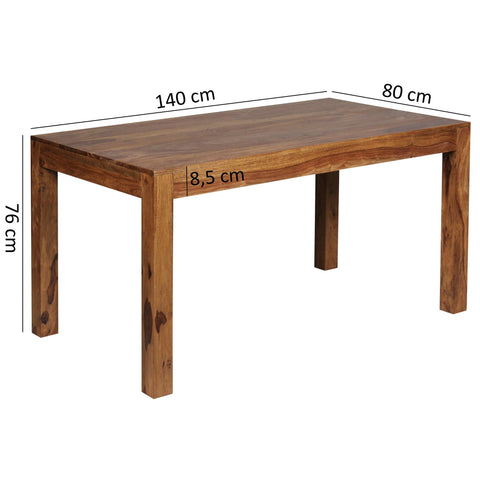 Rootz Esstisch - Esstisch - Massivholz - 140 x 80 cm - Braun - - Handgefertigt - FSC 