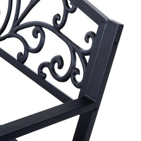 Rootz Gartenbank – Bank – 2-Sitzer-Bank – Metall – Schwarz – 127 x 60 x 85 cm
