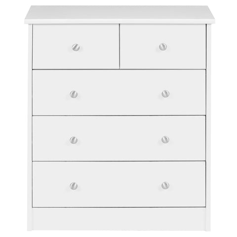 Rootz Kastkast - Wit - Dressoir met 5 Laden - Stijlvolle Opbergoplossing - 60 x 70 x 35 cm