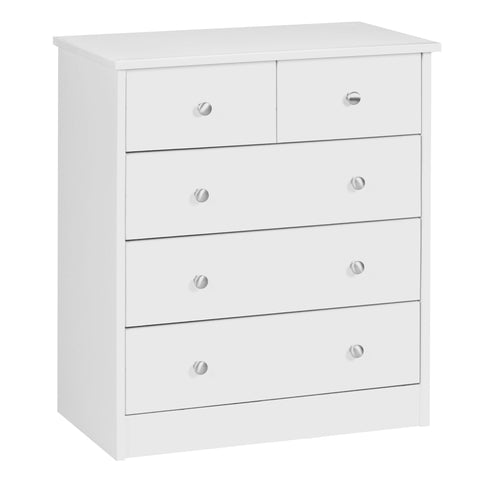 Rootz Kastkast - Wit - Dressoir met 5 Laden - Stijlvolle Opbergoplossing - 60 x 70 x 35 cm