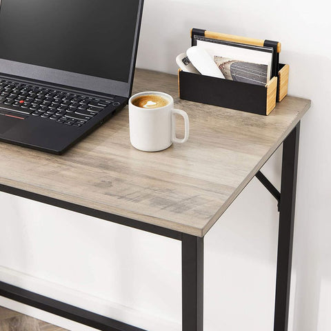 Rootz Bureau - Bureau Met Metalen Frame - Bureau - Computerbureau - Schrijftafel - Thuiskantoormeubilair - Werkstation - Studiebureau - Directiebureau - Verstelbaar Bureau - Gaming Bureau - Greige-Zwart - 100 x 50 x 75 cm (L x B x H)