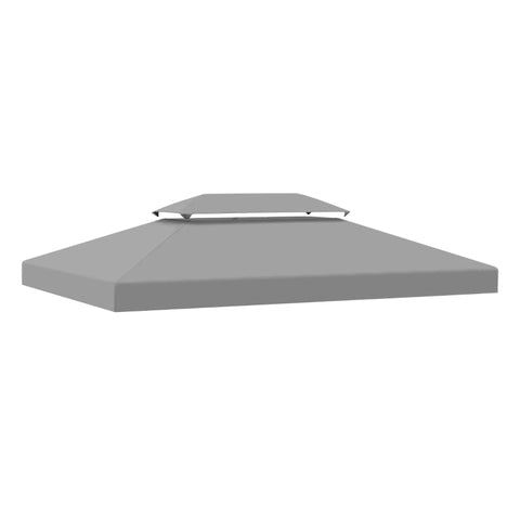 Rootz Replacement Canopy - Gazebo Canopy - Replacement Cover - 2 Tier Top Roof - UV Cover - Sun Awning Shelters - Light Grey - 3 x 4 m
