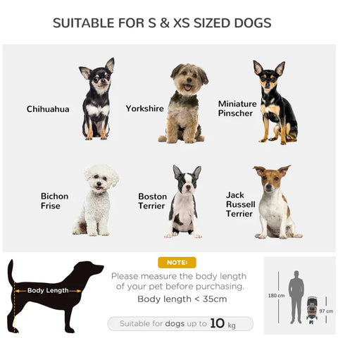 Rootz Dog Cart - Dog Buggy - Dog Trolley -  Trolley Pet - Pet Travel Stroller - Puppy Jogger Carrier - Coffee Brown - 75x45x97 cm
