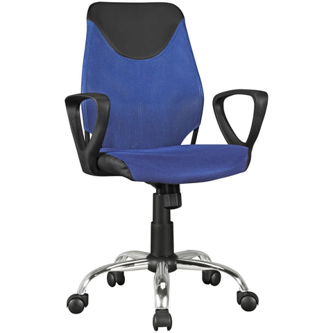 Rootz Swivel Chair - Children's Desk - Black & Blue - Backrest - Ergonomic & Height Adjustable