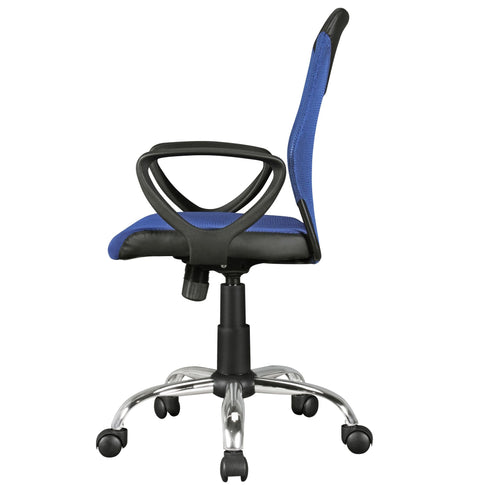 Rootz Swivel Chair - Children's Desk - Black & Blue - Backrest - Ergonomic & Height Adjustable