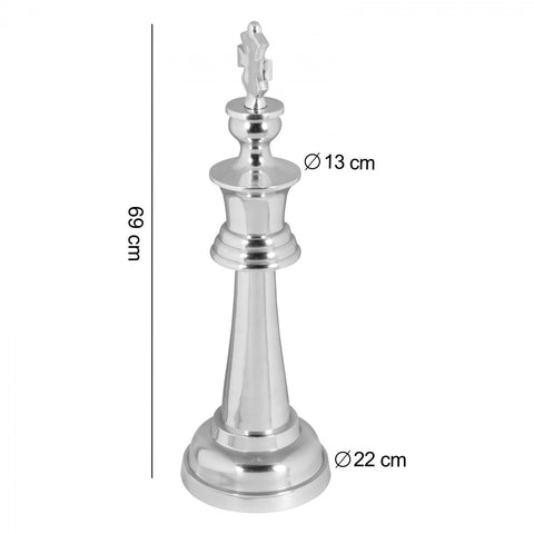 Rootz Dekoration Schachfigur – Aluminiumdekoration – Große Schachfigur – König – Design-Skulptur – 70 cm hoch