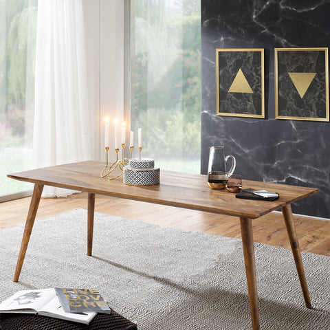 Rootz Esstisch – Palisander-Massivholz – Rustikales Landhaus-Design – Großer Esszimmertisch für 6–8 Personen – 160 x 80 x 76 cm 