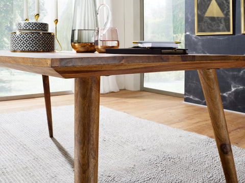 Rootz Esstisch – Palisander-Massivholz – Rustikales Landhaus-Design – Großer Esszimmertisch für 6–8 Personen – 160 x 80 x 76 cm 