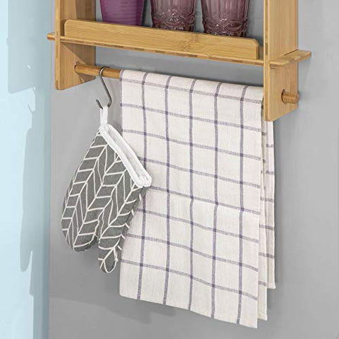 Rootz Refrigerator Hanging Shelf - 3 Tiers Bamboo Kitchen Shelf Spice Rack Kitchen Cabinet