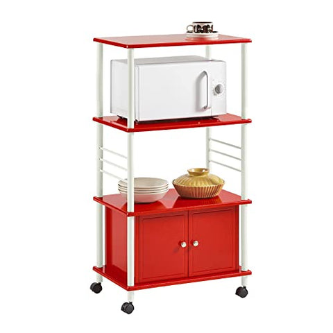 Rootz Microwave Shelf - Kitchen Wheeled Storage Shelf with Cabinet
