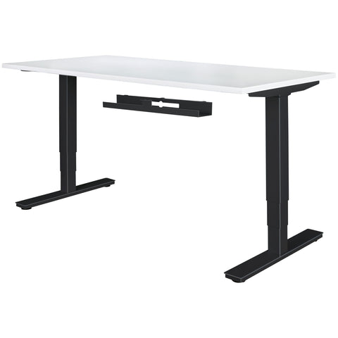 Rootz Cable Duct - Under-Table Cable Guide in Black - Horizontal Metal Cable Management Tray - 80x7x13 cm