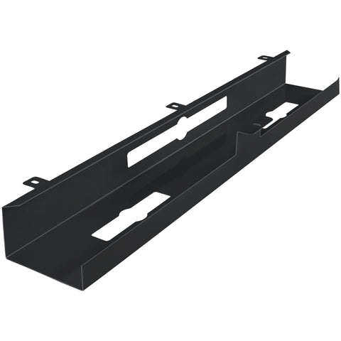 Rootz Cable Duct - Under-Table Cable Guide in Black - Horizontal Metal Cable Management Tray - 80x7x13 cm