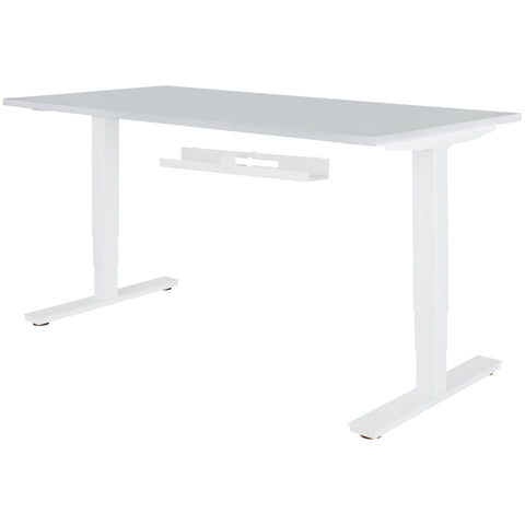 Rootz Cable Duct - Under-Table Cable Guide in White - Horizontal Metal Cable Management Tray - 80x7x13 cm