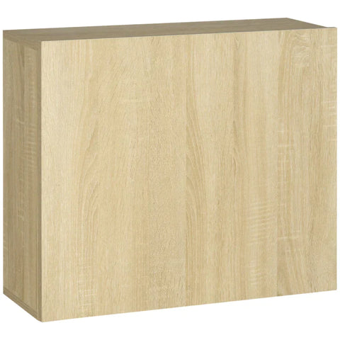 Rootz Wandtafel - Opklapbare Wandtafel Met Planken - Spaanplaat - MDF - Naturel - 60 cm x 21,5 cm x 50 cm