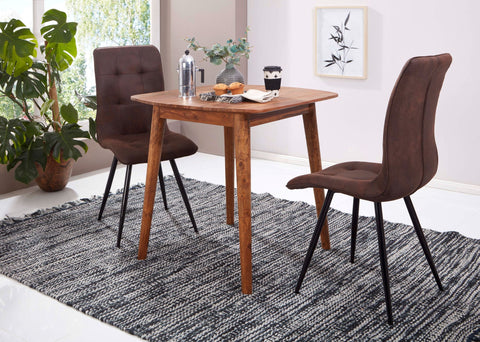 Rootz Esstisch – Palisander-Massivholz – Designer-Küchentisch – Rustikal und modern – Esstisch aus Massivholz – 80 x 78 x 80 cm 