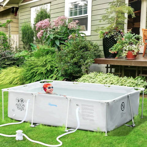 Rootz Frame Pool - Frame Swimming Pool - Swimming Pool - Pool - Gray