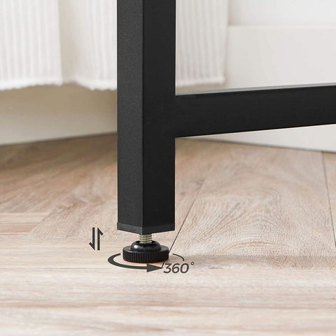 Rootz Bureau - Bureau Met Metalen Frame - Bureau - Computerbureau - Schrijftafel - Thuiskantoormeubilair - Werkstation - Studiebureau - Directiebureau - Verstelbaar Bureau - Gaming Bureau - Greige-Zwart - 100 x 50 x 75 cm (L x B x H)