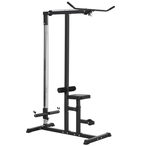Rootz Kraftstation mit Seilzug – verstellbarer Sitz und Mehrfachkabel – Trainingsgerät für zu Hause – Fitness – Stahl – Schwarz – 107 x 120 x 190 cm