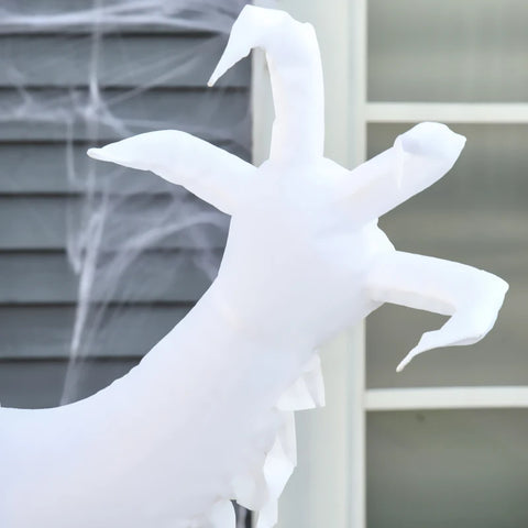 Rootz Self-Inflating Haunted Ghost - LED Illuminated - Halloween Decoration - Polyester - White - 95 x 45 x 180 cm