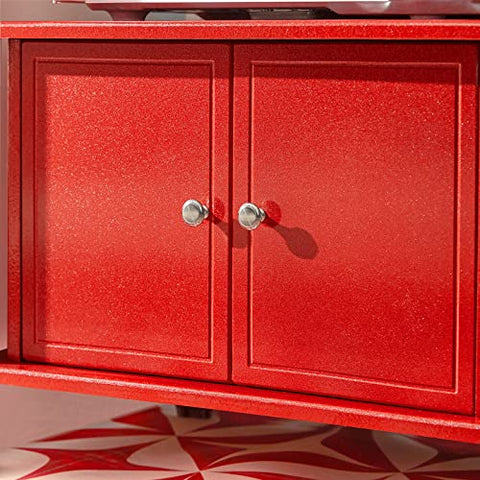 Rootz Microwave Shelf - Kitchen Wheeled Storage Shelf with Cabinet