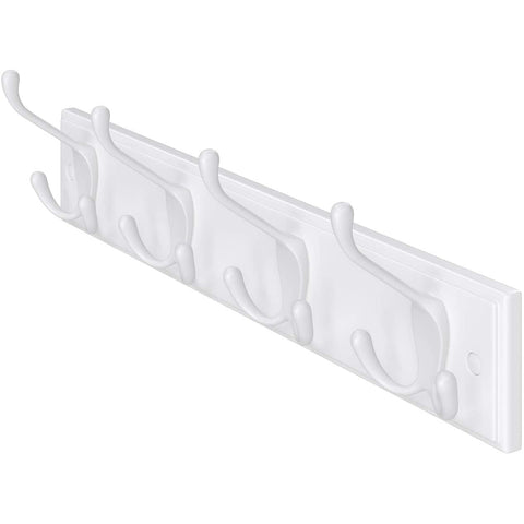 Rootz Wandkapstok - Kapstok - 4 Haken - Kapstokhaken - Jassen - Hoeden - Tassen - Wit - MDF - 40 x 11 x 7 cm