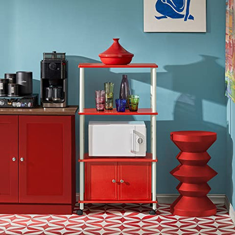 Rootz Microwave Shelf - Kitchen Wheeled Storage Shelf with Cabinet