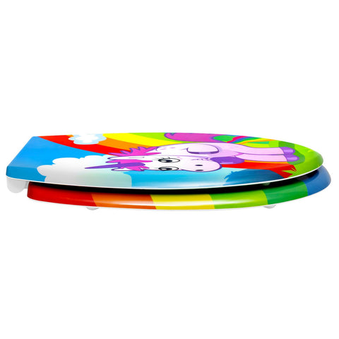 Rootz Toilet Lid - Lavatory Cover - Restroom Topper - Bathroom Closer - Commode Seal - Unicorn Design - 20.0 x 16.1 x 2.8 inches
