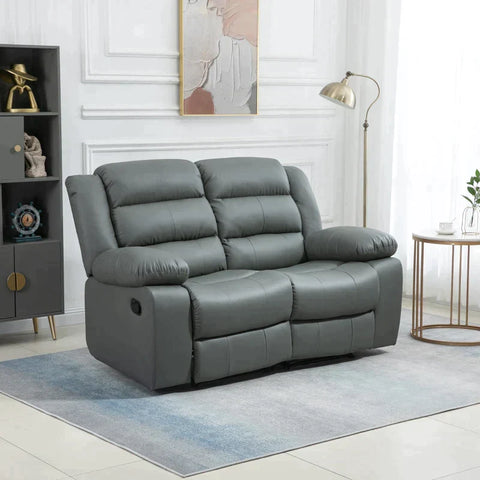 Rootz Relax Chair - Relaxation Sofa - For 2 People - Adjustable Footrests - 135° Angle Of Inclination - Grey - 168 cm x 93 cm x 102 cm