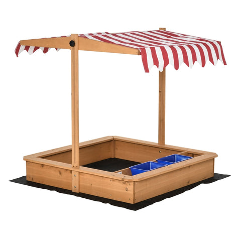 Rootz Sandbox - Kinderen Houten Zandbak - Kinderen Zand Playstation - Met In Hoogte Verstelbare Deksel - Geel - 107,5 x 107,5 x 110 cm