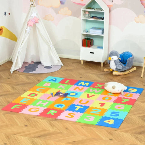 Rootz Mat - Children's Puzzle Mat - Letters And Numbers Mat - Play Mat - 182.5 cm x 182.5 cm x 1 cm