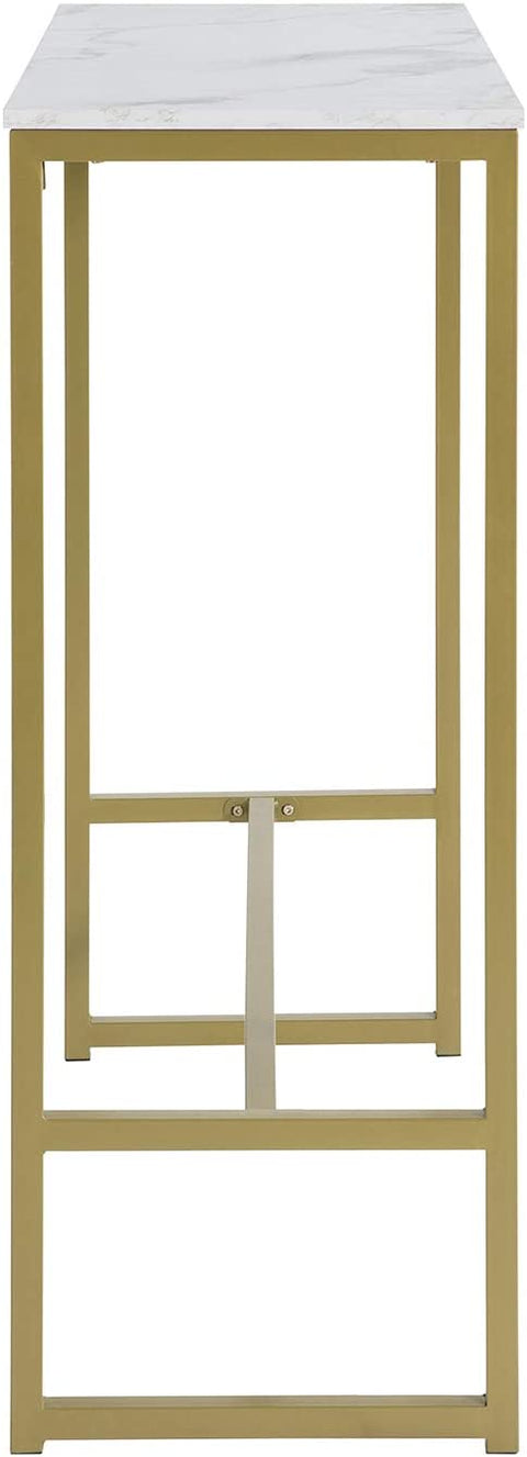 Rootz Kitchen Frühstücksbartisch – Esstisch – Kaffeebar mit goldenem Metallrahmen