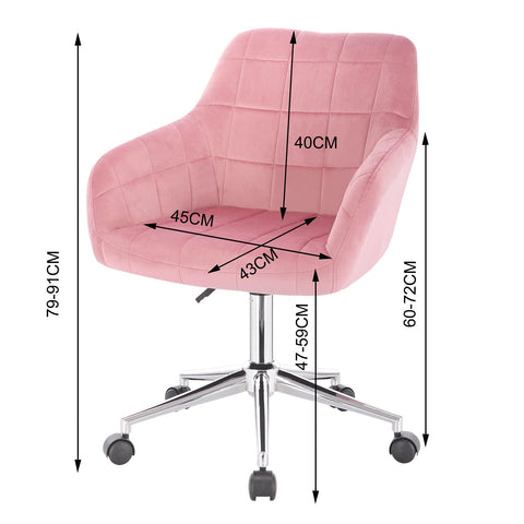 Rootz Bürohocker - Office Stool - Drehhocker - Work Chair - Rolling Seat - Adjustable Stool - Desk Chair - Pink - 79-91cm Height