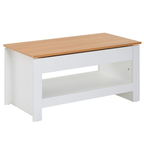 Rootz Couchtisch – Wohnzimmertisch mit Stauraum – Moderner quadratischer Couchtisch – Design aus weißer Eiche – 85 x 47 x 45 cm