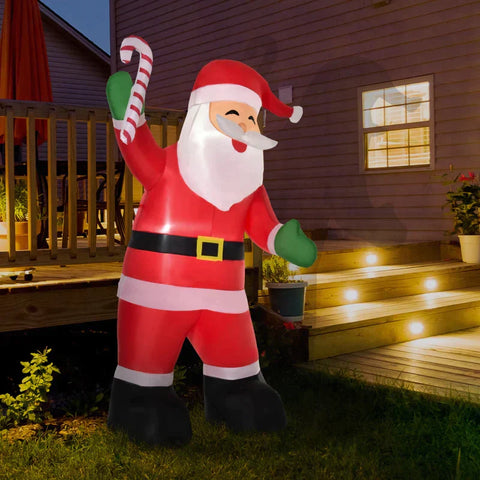 Rootz Opblaasbare Kerstman - Kerstman Met Led Verlichting - Kerstdecoratie - Tethers - Grondpennen - Zandzakken - 140cm x 85cm x 250cm