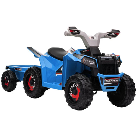 Rootz Children's Quad - Rechargeable - Electric vehicles - 2.5 Km/h - Trailer - 50 Min. Travel Time - Children 1.5 To 3 Years - Plastic - Blue - 106L x 41.5W x 48.5H cm